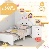 ZONEKIZ Rabbit-Designed Toddler Bed, Kids Bedroom Furniture - White(m-6)