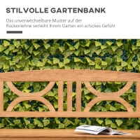 Outsunny Gartenbank 2-Sitzer Sitzbank aus Holz Parkbank bis 250 kg Bank Terrassenbank mit Rückenlehnen Gartenmöbel Pappelholz Natur 123 x 61 x 89,5 cm(m-4)