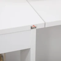 HOMCOM Set da cucina 5 Pezzi, Tavolo pieghevole con 2 ripiani e 4 Sgabelli in Legno truciolato, Bianco(m-8)