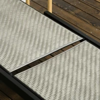 Outsunny Rattan Sun Lounger, with Five-Position Back - Grey/Black(m-7)