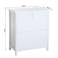 Commode style néo-rétro graphique 3 placards porte + 2 tiroirs blanc(m-3)