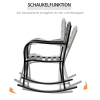 Outsunny Schaukelstuhl Gartenstuhl Schwingsessel antik Garten Metall Bronze B60 x T73 x H85cm(m-4)