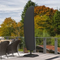 Outsunny Parasol Cover, 600D Oxford Cantilever Umbrella Cover Fit for 2-4m Parasol, Banana Umbrella Protector with Zipper for Outdoor Garden, Patio, Black(m-10)