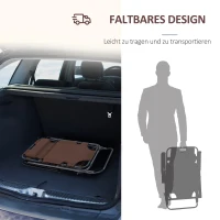 Outsunny Sonnenliege mit Kissen, Klappbare Strandliege mit 2-Fach verstellbare Rückenlehne Gartenliege, 2-in-1 Relaxliege, Metall + Oxfordstoff, Braun 135 x 60 x 89 cm(m-5)