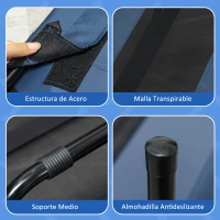 PawHut Cama Elevada para Perros Gatos Portátil Cama para Mascotas con Zona de Malla Transpirable y Tela Oxford para Interior Exterior 122x92x23 cm Azul(m-6)