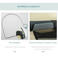 PawHut - Trasportino Cuccia da Trasporto per Cani Gatti e Animali Domestici 61x46x51cm Grigio(m-7)