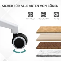 Vinsetto Bürostuhl mit Wippfunktion höhenverstellbarer Computerstuhl ergonomischer Drehstuhl mit Armlehne Kopfstütze Samtoptik 63 x 64 x 118-128 cm Hellgrau(m-8)