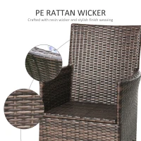 Outsunny 4 PC Rattan Chair Set, Patio Sofa Chairs Set, Cushioned Outdoor Rattan Furniture(m-7)
