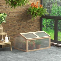 Outsunny Mini Serre de Jardin Serre à tomates dim. 102L x 71l x 53H cm Double Toit ouvrable 2 Niveaux Panneaux Polycarbonate Bois Sapin pré-huilé(m-2)