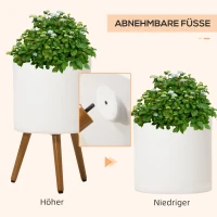 Outsunny 2er-Set Pflanzenständer, wetterbeständig, abnehmbare Beine, 31 cm x 31 cm x 55 cm, Schwarz(m-6)