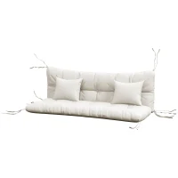 Outsunny Back and Seat Cushion Replacement with 2 Pillows, Patio Chair Cushions Set with Ties, White(m-11)