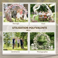 Outsunny Arche de jardin arche à rosiers arche de plantes grimpantes pour mariage, anniversaire, cérémonie et banquet acier doré(m-6)