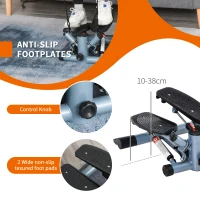 HOMCOM Mini Stepper Step Machine with Resistance Bands and Cushion Mat for Leg Arm Full Body Training Fitness Stair Stepper(m-5)