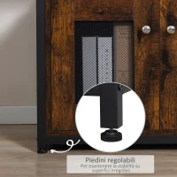 HOMCOM Mobile Libreria Scaffale in Stile Industriale con Armadietto a 2 Ante, Scaffale Salvaspazio a 8 Ripiani per Casa e Ufficio, 70x30x180cm, Marrone(m-5)