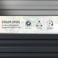 Outsunny Set of Two 60 x 60cm Steel Planter Boxes - Grey(m-5)