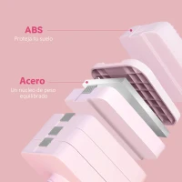 SPORTNOW Juego de Mancuernas 10 kg con Mango Antideslizante y Diseño Cuadrado para Entrenamiento en Casa Gimnasio Rosa(m-6)