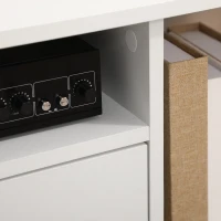 HOMCOM Mobile Porta TV Fino a 42" con Armadietto e Ripiani Aperti in Legno, 120x30x41cm(m-8)