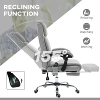 Vinsetto Faux Leather Massage Office Chair - Light Grey(m-6)