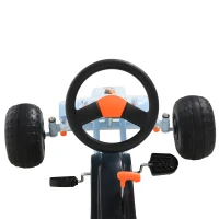HOMCOM Vélo et véhicule pour Enfants Kart à pédales Go Kart Formule 1 Racing avec aileron Bleu Ciel(m-8)