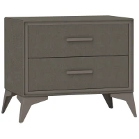 HOMCOM Velvet-Feel Chest of Two Drawers - Brown(m-1)