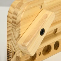 SPORTNOW Poutre d'escalade grande planche à suspendre entrainement avec 19 encoches avec vis de montage 57 x 18 cm naturel(m-8)