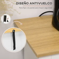 HOMCOM Aparador con 2 Cajones 3 Puertas Estante Ajustable Mueble Auxiliar de Cocina 117x35x80 cm Blanco(m-7)