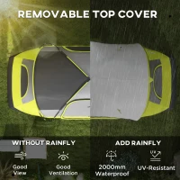 Outsunny Camping Tent for 6-8 Man with 2000mm Waterproof Rainfly and Carry Bag for Fishing Hiking Festival, Yellow(m-4)
