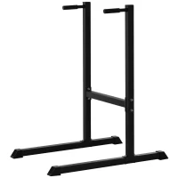 HOMCOM Dipstation Dipständer Dip Dipper Stangen Ständer Bauchtrainer Rückentrainer Stahl bis 120 kg belastbar Fitnessgerät für Zuhause Krafttraining Schwarz(m-10)