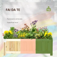 Outsunny Fioriera in Legno Pieghevole da Esterno con Base Drenante, 70x30x25cm(m-6)