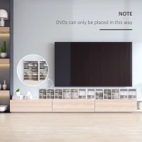 HOMCOM 204 CD Media Display Shelf Unit Set of 2 Blu-Ray Tower Rack w/ Adjustable Shelves Bookcase Storage Organiser, White(m-8)