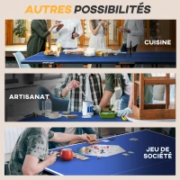 SPORTNOW Table de tennis de table pliable compacte avec 8 roulettes pour intérieur et extérieur 274 x 152,5 x 76 cm bleu(m-9)