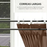 Outsunny Laterales para Carpa de Repuesto de Tela Oxford 2 Paneles de 295x195 cm con 2 Ventanas para Carpas de 6x3 m 3x3 m Marrón(m-7)