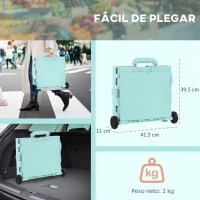 HOMCOM Carrito para Supermercado con 2 Ruedas Longitud de Mango Ajustable Capacidad 32 Litros 41,5x32,5x85 cm Verde(m-4)