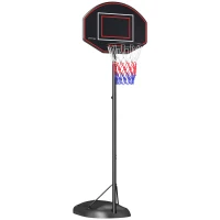 SPORTNOW Basketballständer, höhenverstellbar, robust, 1,7-2,3 m Korbhöhe, Stahlrahmen, Schwarz(m-10)