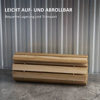 Outsunny Rollweg Gehweg Ausrollbarer Gartentritt, wetterbeständig, Fichtenholz, 120 x 47 x 1 cm, Natur(m-7)