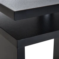 HOMCOM Table basse contemporaine design géométrique carré rectangulaire 77L x 40l x 44H cm noir mat(m-8)