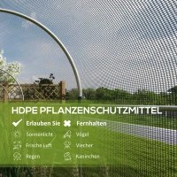 Outsunny Vogelschutznetz, Pflanzenschutz, robust, Tür mit Reißverschluss, 120x360x188 cm, Schwarz/Silber(m-4)