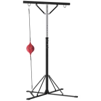 SPORTNOW Boxsackständer, höhenverstellbar, mit Speedball, Metallrahmen, 160L x 145B x 175-220H cm, Schwarz(m-10)