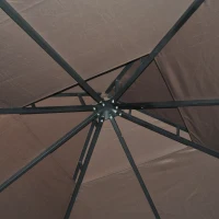 Outsunny 3 x 3 m Garden Gazebo Double Roof Marquee Patio Wedding Party Tent Canopy Shelter with Sidewalls (Brown)(m-9)