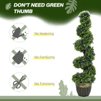 HOMCOM Set of Two 115cm Artificial Lavender Trees(m-6)