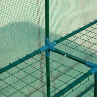 Outsunny Foliengewächshaus Gewächshaus Treibhaus mit Blumenregal Frühbeet Tomatenhaus Pflanzenhaus für Garten, aus Stahlrohl und PE-Gewebe, Grün, 214 x 143 x 195 cm(m-9)