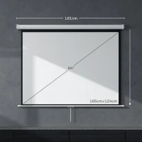 HOMCOM Schermo per Proiettore 84" Formato 4:3, Angolo di 160° e Montaggio a Soffitto o Parete(m-3)