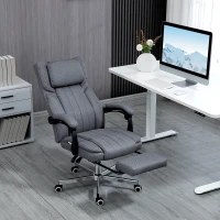 Vinsetto Silla de Oficina Reclinable y Giratoria  con 6 Puntos de Masaje Vibratorio con Mando de Control 65x61x108-118 cm Gris(m-2)