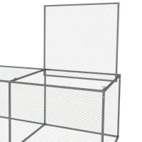PawHut Enclos poulailler cage clapier extérieur 3 m² pour petits animaux dim. 3 x 1 x 0,8 m acier galvanisé(m-8)