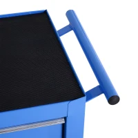 HOMCOM Carro Caja de Herramientas Taller Movil con 5 Cajones 4 Ruedas Chapa de Acero Azul(m-7)