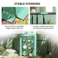 Outsunny 40 x 100cm Three Shelf Steel Frame Greenhouse - Green(m-7)