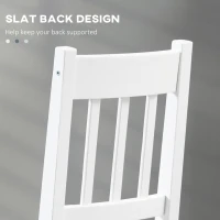 HOMCOM Dining Chairs Set of 4, Kitchen Chair with Slat Back, Pine Wood Structure for Living Room and Dining Room, White(m-5)