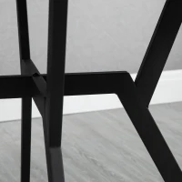 HOMCOM Mesa de Comedor Redonda de Estilo Industrial con Encimera de Madera y Marco de Acero Ø90x76 cm Marrón(m-9)