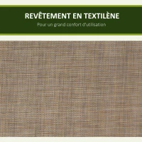 Outsunny Balancelle de Jardin 3 Places Toit Inclinaison réglable Assise Dossier Ergonomique 2 Pochettes Rangement métal époxy alu. textilène marron(m-5)