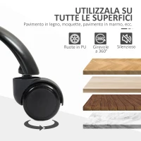 HOMCOM Sedia da Ufficio con Altezza Regolabile e Tessuto a Rete, Seduta Girevole e Inclinazione, Nero(m-5)